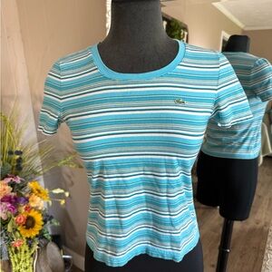 Lacoste • Women’s Striped Baby Doll Cropped Tee